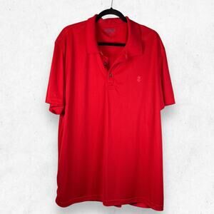 Izod Golf Polo Shirt Men's Size XXL Red Solid Color Short Sleeve